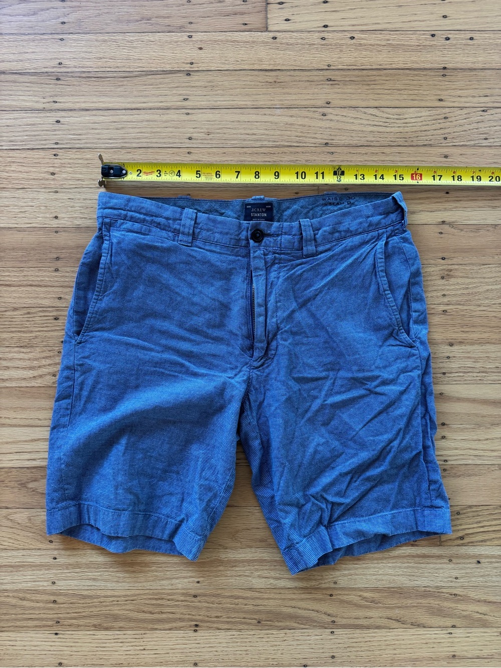 J. Crew Stanton Men's Size 30 Blue Baird McNutt Irish Linen Shorts w/ 9" Inseam